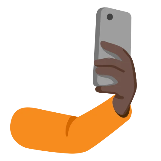The selfie: dark skin tone emoji.