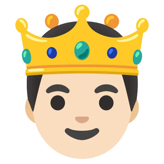 The prince: light skin tone emoji.