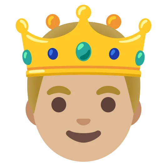 The prince: medium-light skin tone emoji.