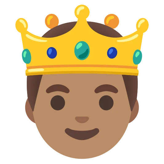 The prince: medium skin tone emoji.