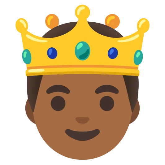 The prince: medium-dark skin tone emoji.