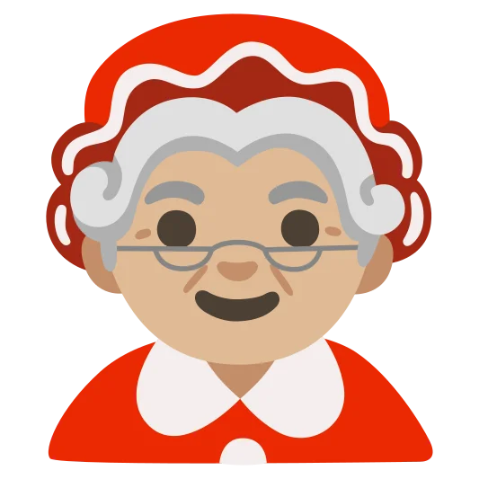 The mrs. claus: medium-light skin tone emoji.