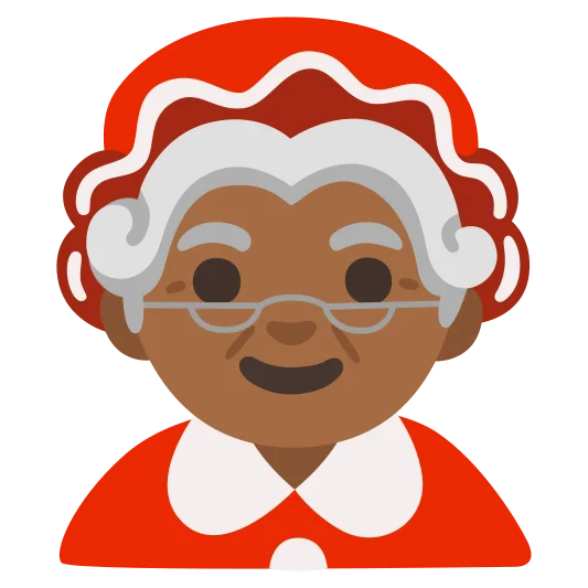 The mrs. claus: medium-dark skin tone emoji.