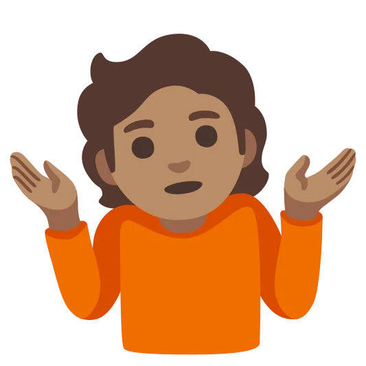The person shrugging: medium skin tone emoji.