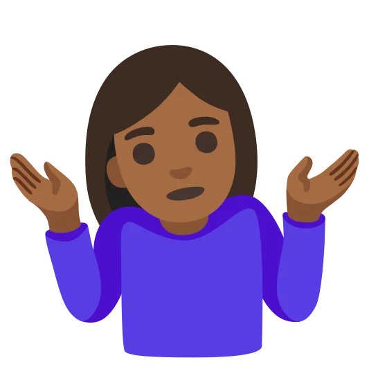 The woman shrugging: medium-dark skin tone emoji.