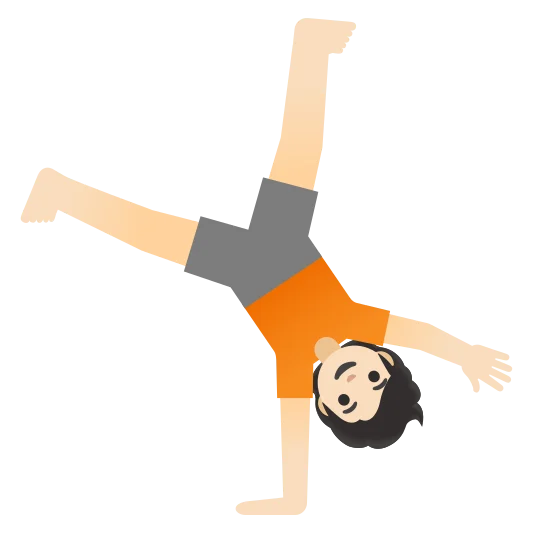 The person cartwheeling: light skin tone emoji.