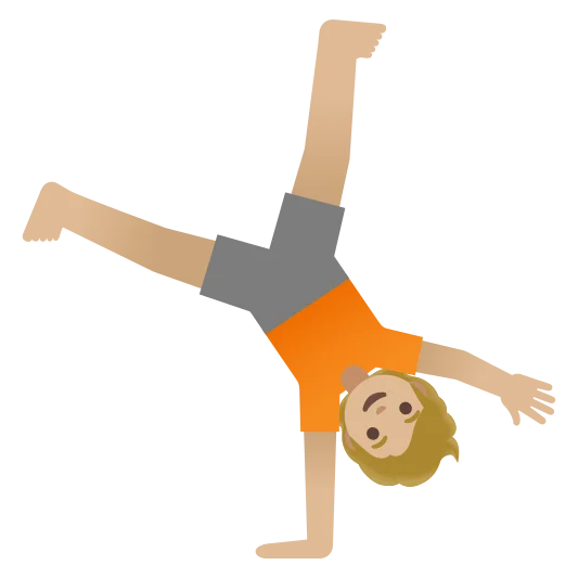 The person cartwheeling: medium-light skin tone emoji.