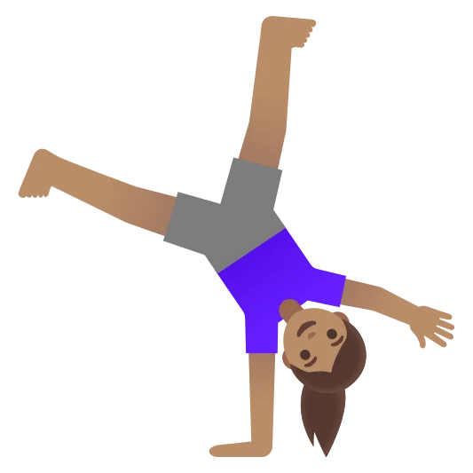 The woman cartwheeling: medium skin tone emoji.
