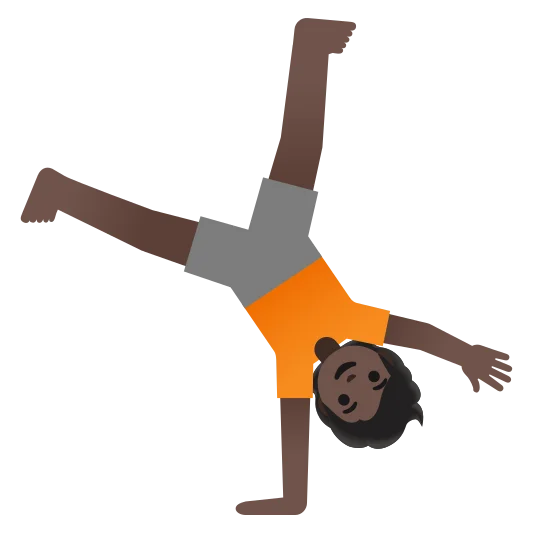 The person cartwheeling: dark skin tone emoji.