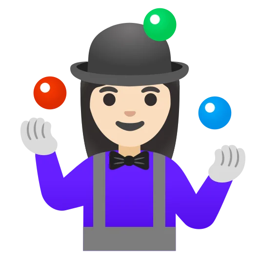 The woman juggling: light skin tone emoji.