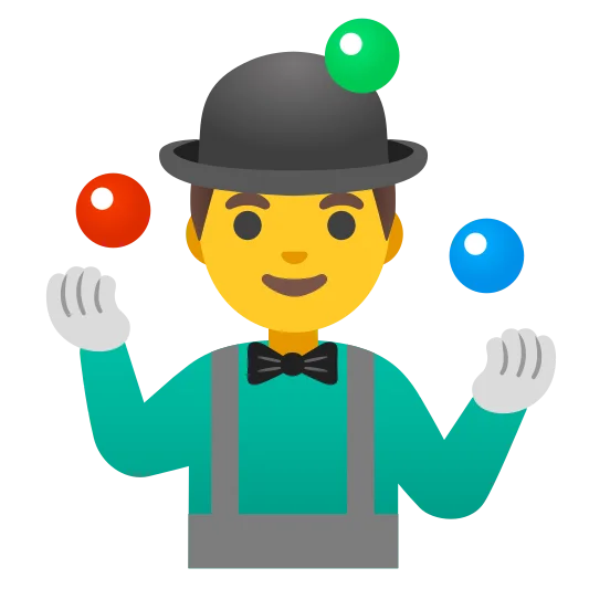 The man juggling emoji.
