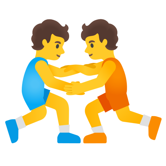 The people wrestling emoji.