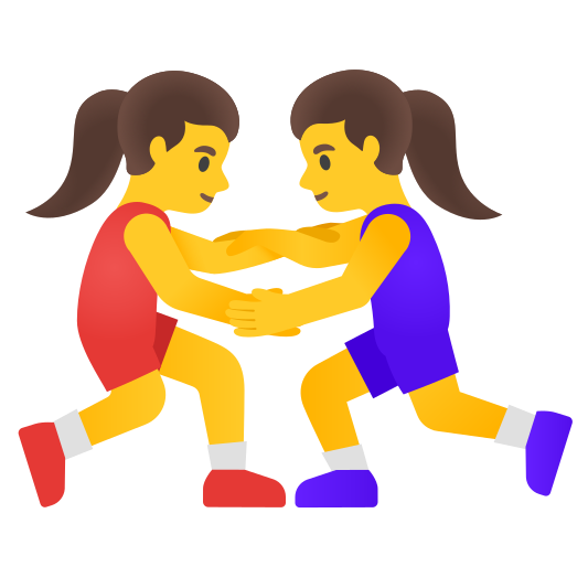 The women wrestling emoji.