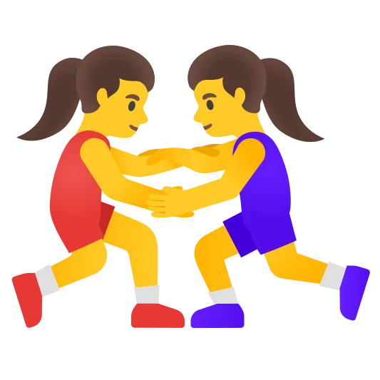 The women wrestling emoji.