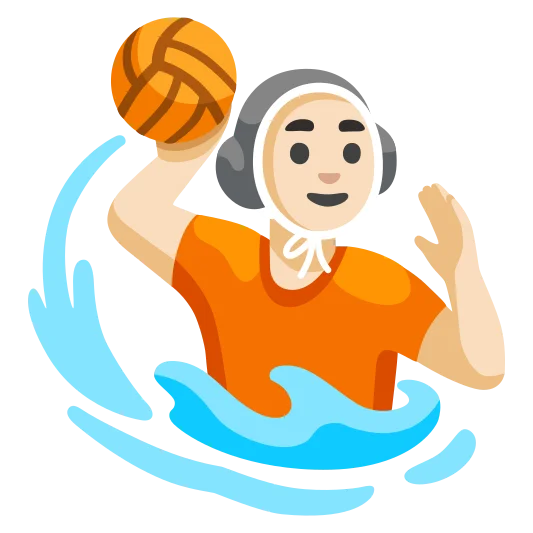 The person playing water polo: light skin tone emoji.