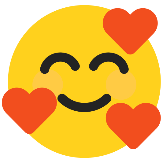 The smiling face with hearts emoji.