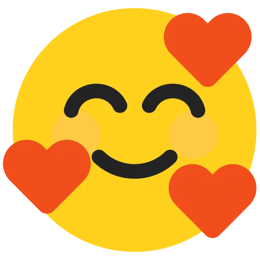 The smiling face with hearts emoji.