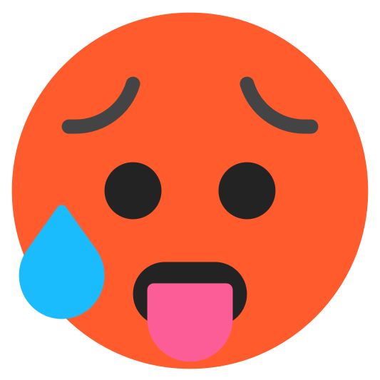 The hot face emoji.