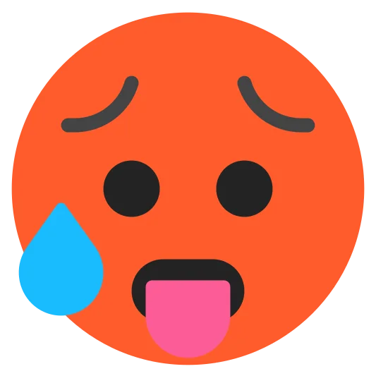 The hot face emoji.