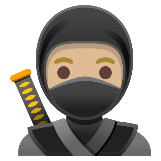 The ninja: medium-light skin tone emoji.