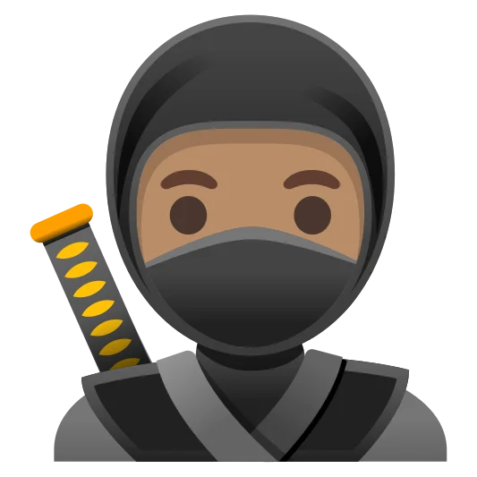 The ninja: medium skin tone emoji.