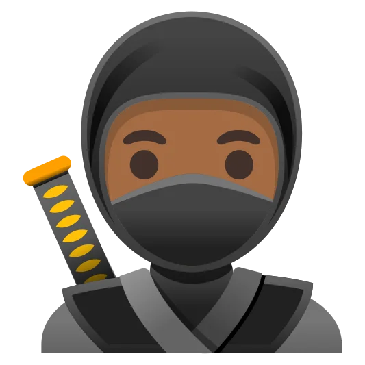 The ninja: medium-dark skin tone emoji.