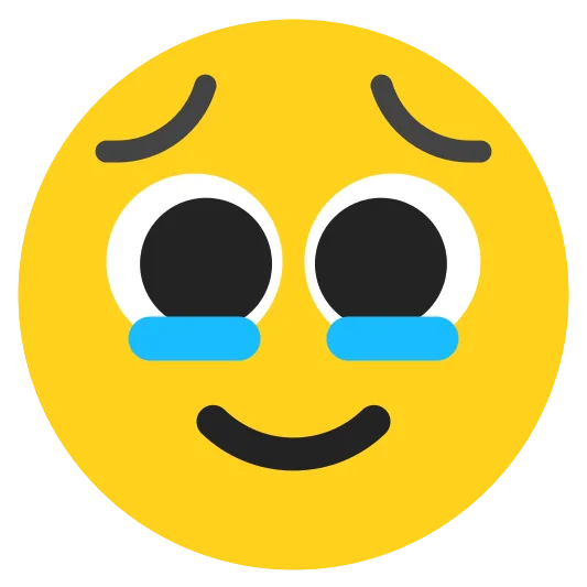 The face holding back tears emoji.
