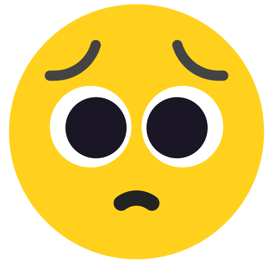 The pleading face emoji.