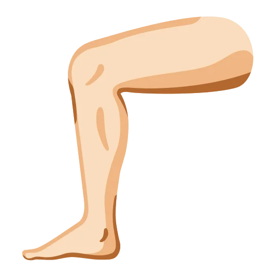 The leg: light skin tone emoji.