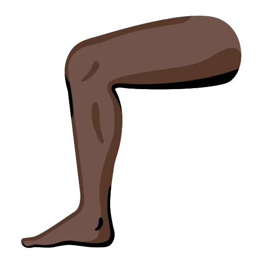 The leg: dark skin tone emoji.