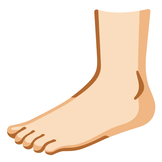 The foot: light skin tone emoji.