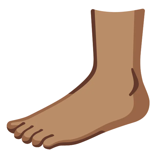 The foot: medium skin tone emoji.