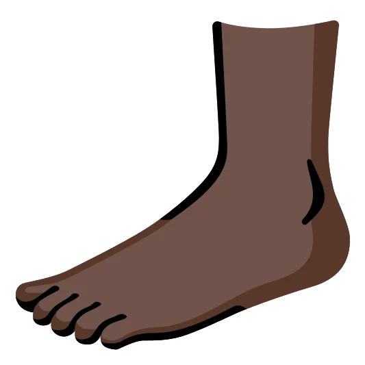 The foot: dark skin tone emoji.
