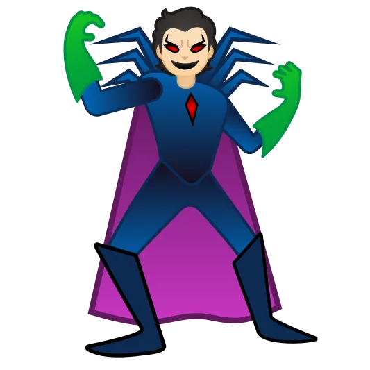 The supervillain: light skin tone emoji.