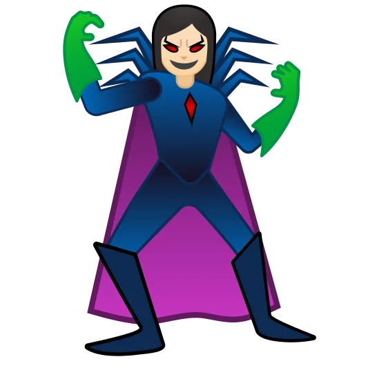 The woman supervillain: light skin tone emoji.