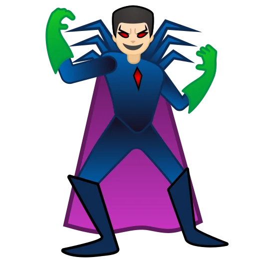 The man supervillain: light skin tone emoji.