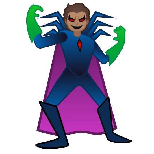 The supervillain: medium skin tone emoji.