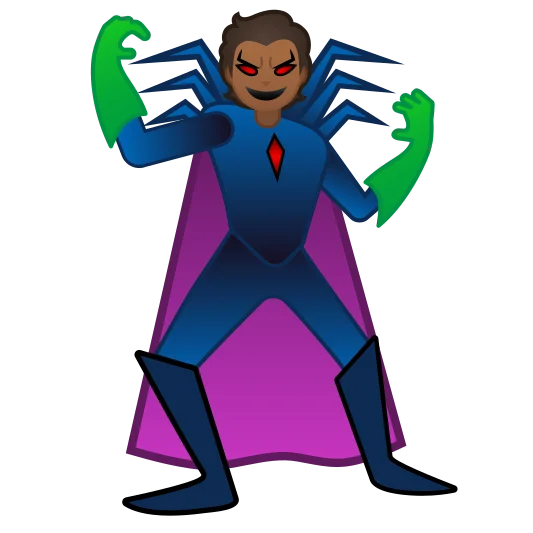 The supervillain: medium-dark skin tone emoji.