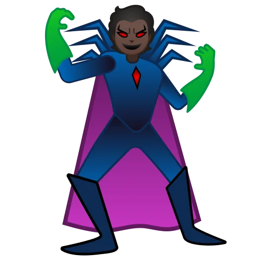 The supervillain: dark skin tone emoji.