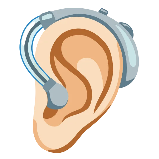 The ear with hearing aid: light skin tone emoji.