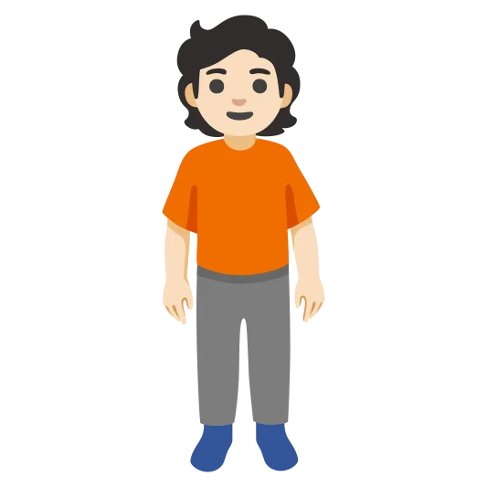 The person standing: light skin tone emoji.