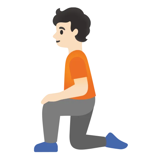 The person kneeling: light skin tone emoji.