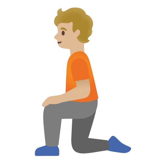 The person kneeling: medium-light skin tone emoji.