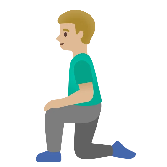 The man kneeling: medium-light skin tone emoji.