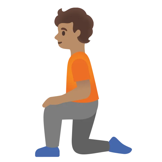 The person kneeling: medium skin tone emoji.