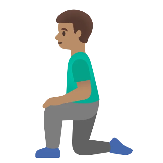 The man kneeling: medium skin tone emoji.