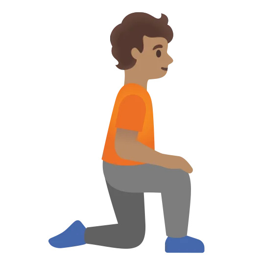 The person kneeling facing right: medium skin tone emoji.