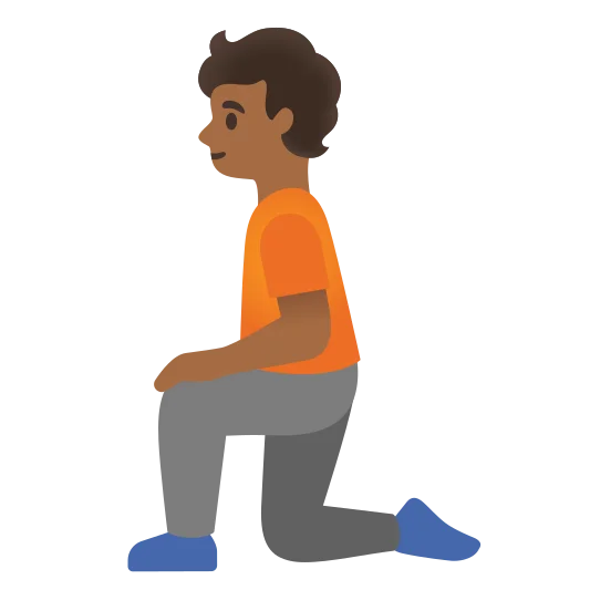 The person kneeling: medium-dark skin tone emoji.