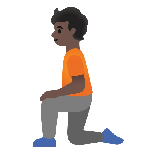 The person kneeling: dark skin tone emoji.