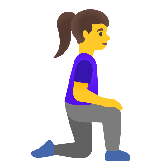 The woman kneeling facing right emoji.